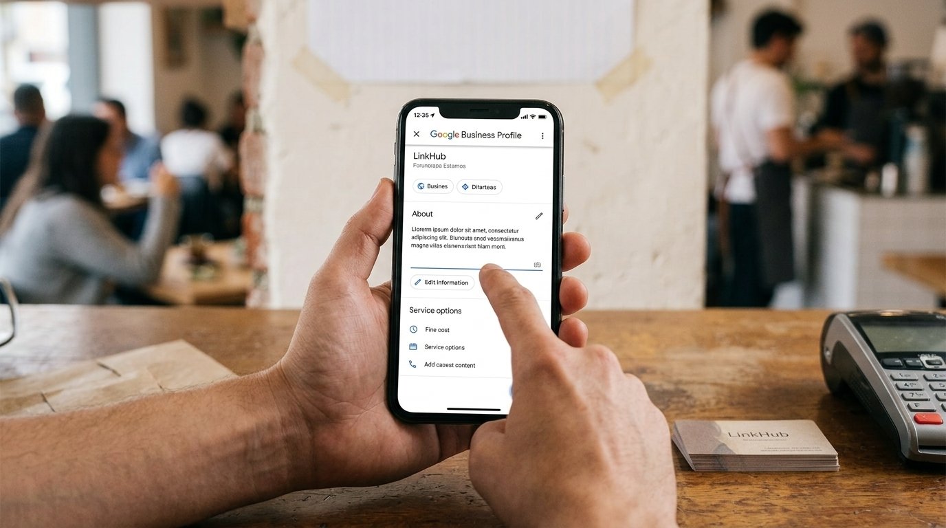 Dueño de un negocio edita la información de su ficha de Google desde el celular