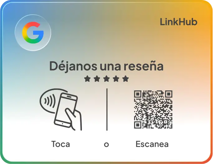 Placa con el diseño Reseñas de Google · Horizontal