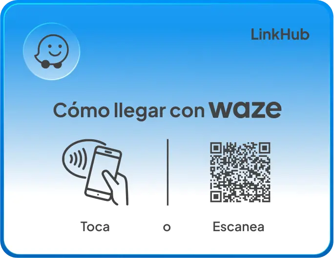 Placa con el diseño Waze · Horizontal