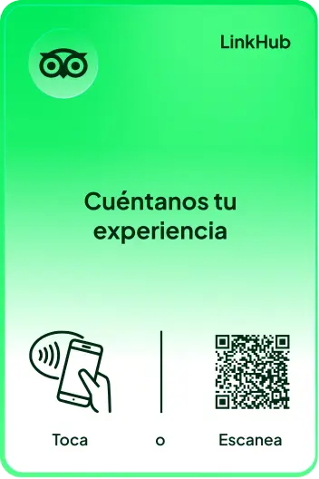 Placa con el diseño Tripadvisor · Mesa